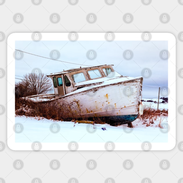 Boatside 1 Sticker by Robert Alsop